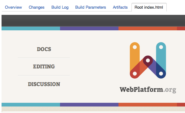Browsing WebPlatform.org in TeamCity